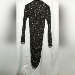 Sheer star celestial long sleeve dress